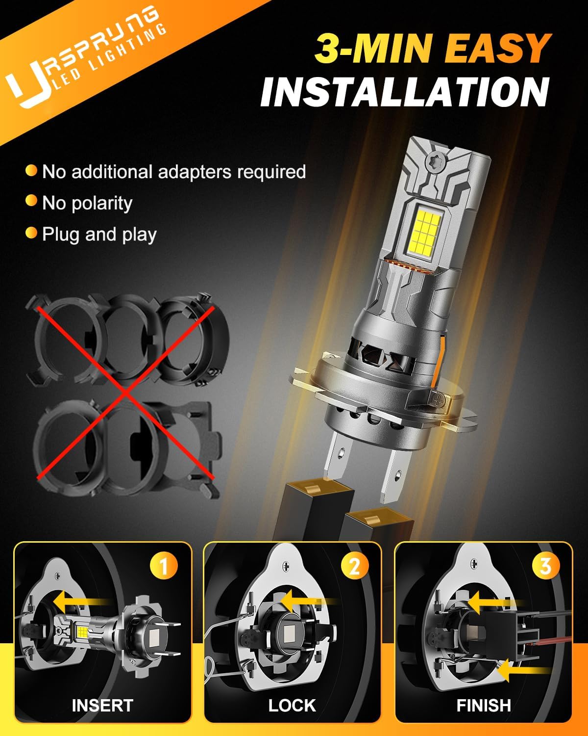 Detalle de 2026 New H7/H7LL LED Bulbs (Plug & Play) 50,000LM, 6500K Cool White, Pack of 2