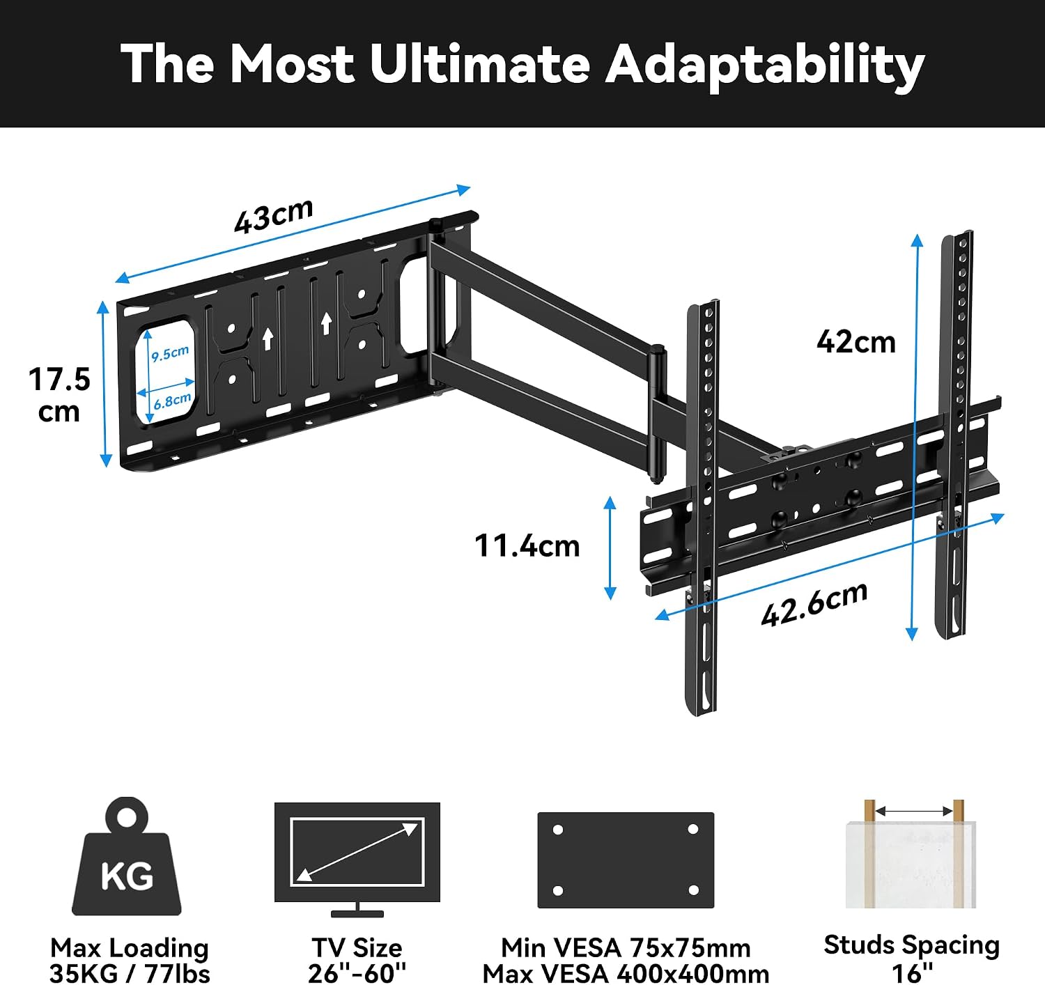 Detalle de FORGING MOUNT Long Reach TV Wall Bracket 650mm
