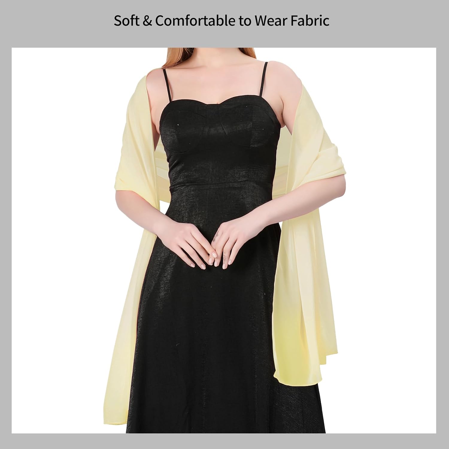 Detalle de lifwimner Chiffon Shawls and Wraps for Women – 200 × 70 cm Lightweight Sheer Scarf