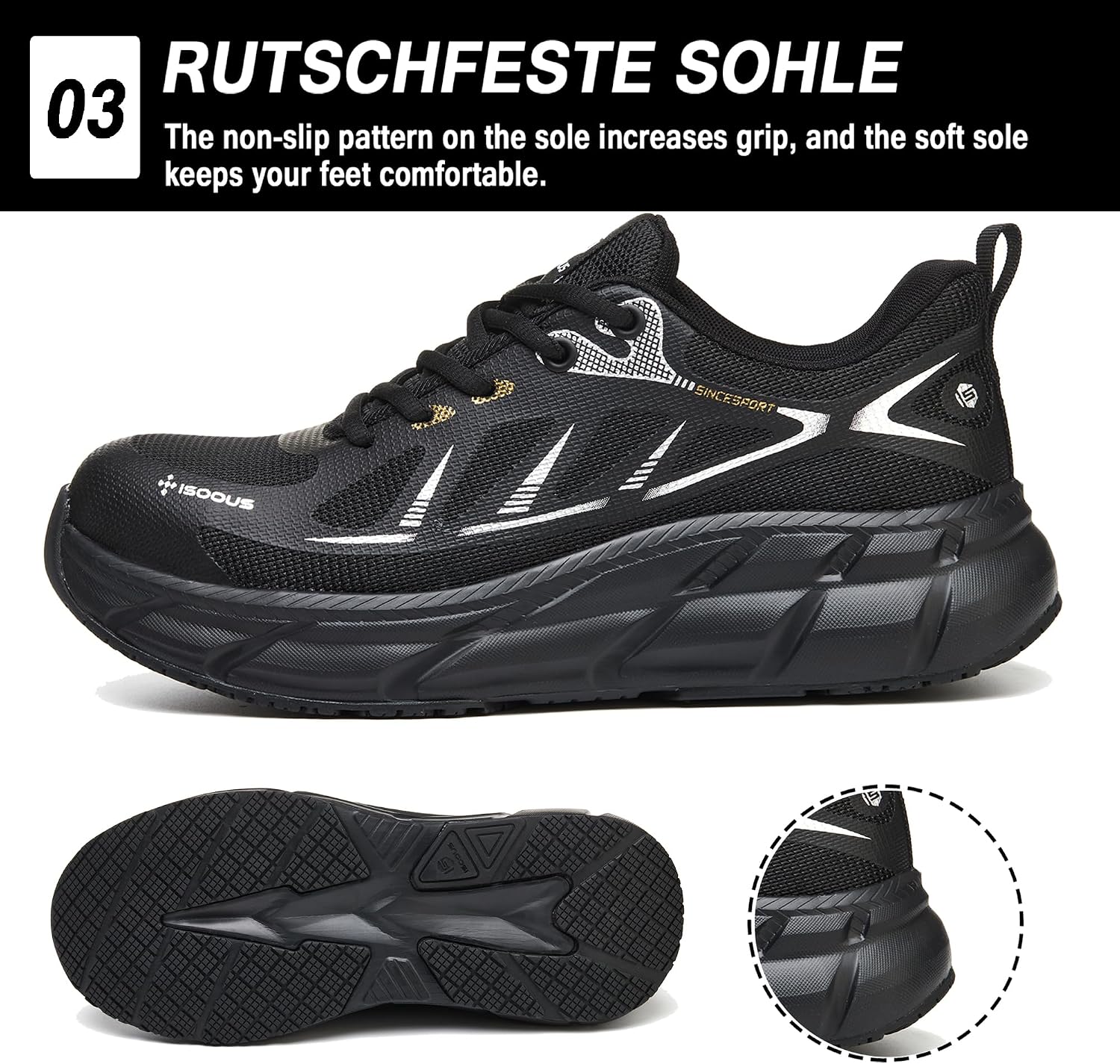 Thumbnail 3 de Scarpe Antinfortunistiche Uomo/Donna con Punta in Acciaio, Leggere e Traspiranti – Sicurezza e Comfort