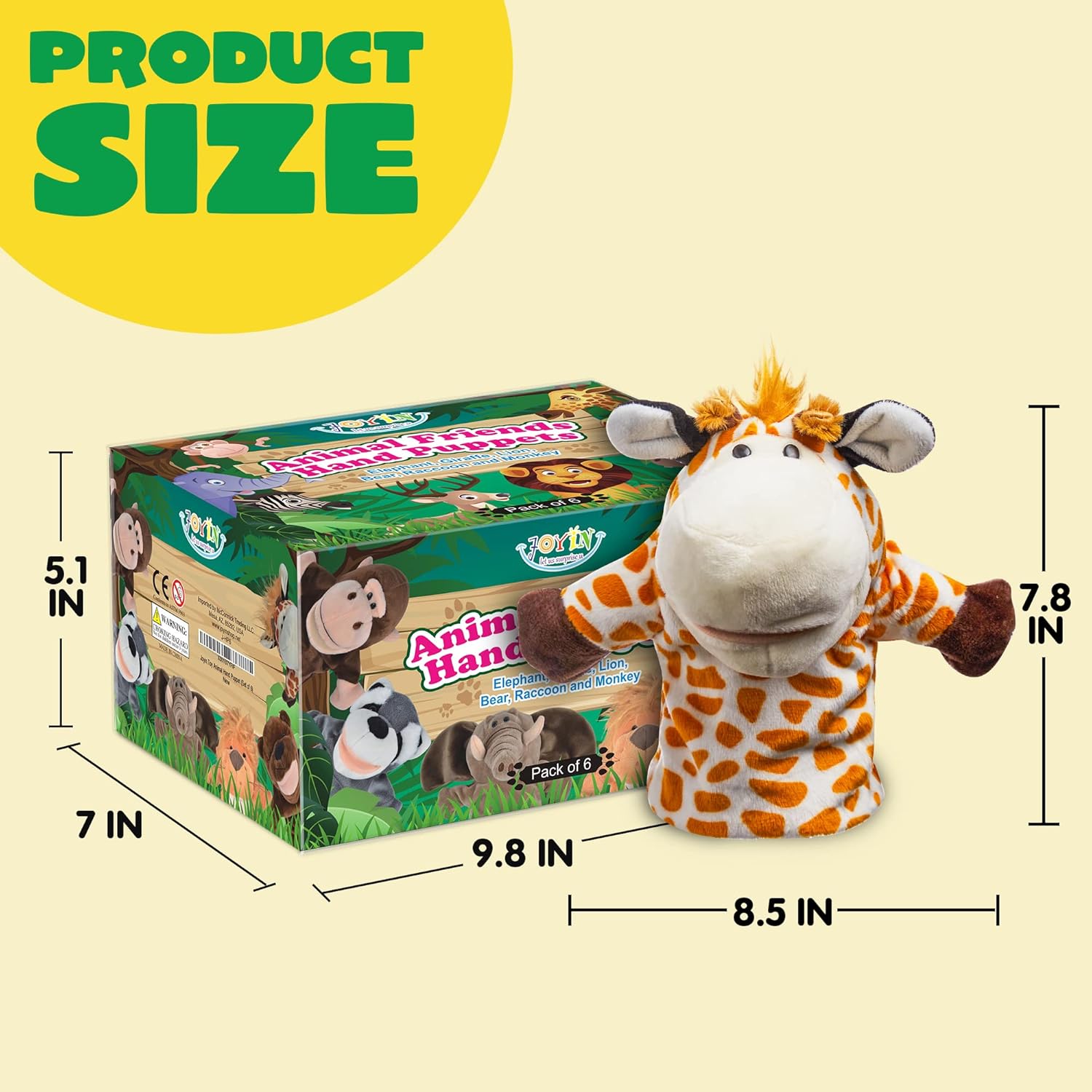 Thumbnail 5 de JOYIN 6er Tier-Handpuppenset 22,9 cm