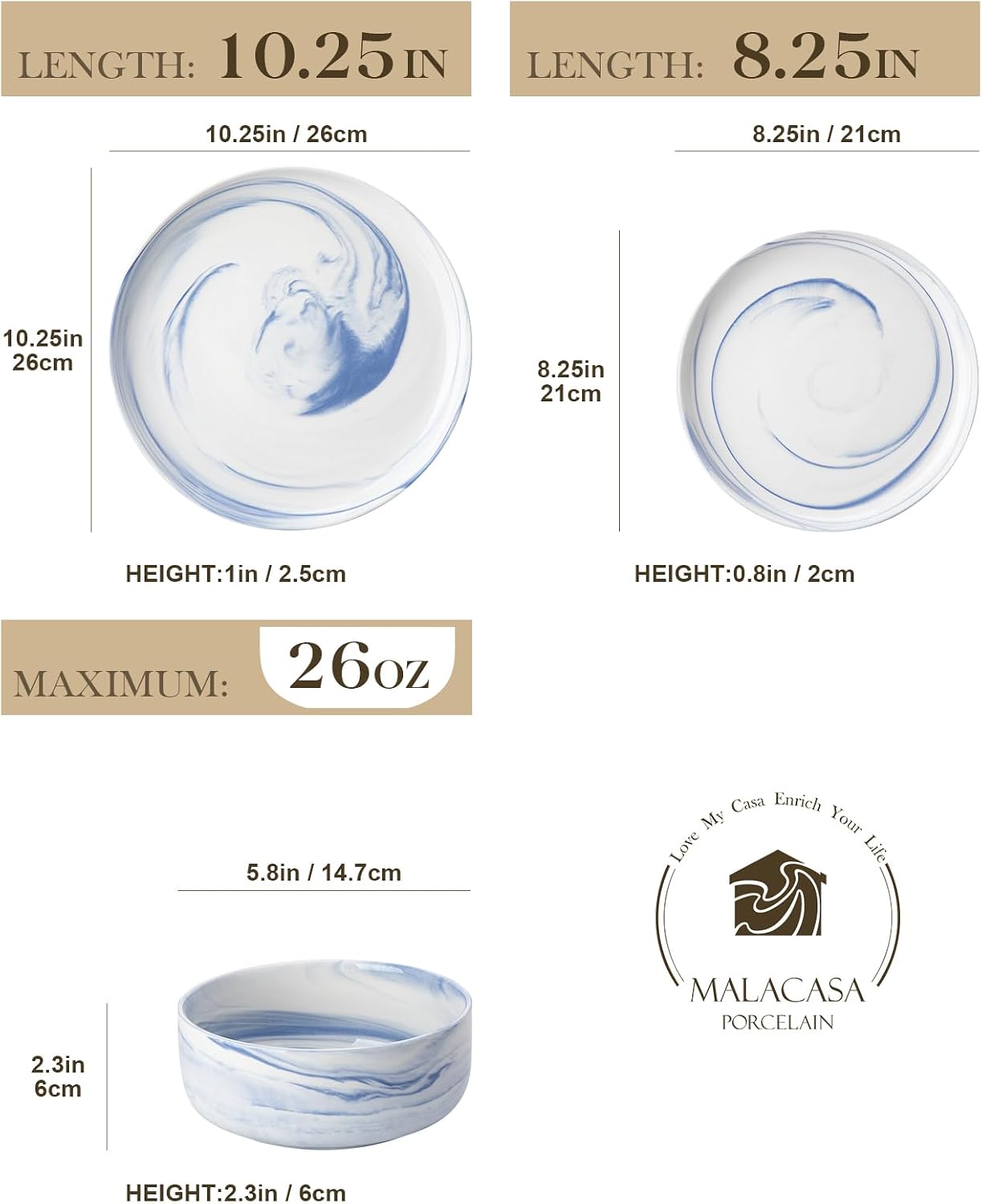 Thumbnail 1 de MALACASA LUNA 12-piece porcelain dinnerware set 🍽
