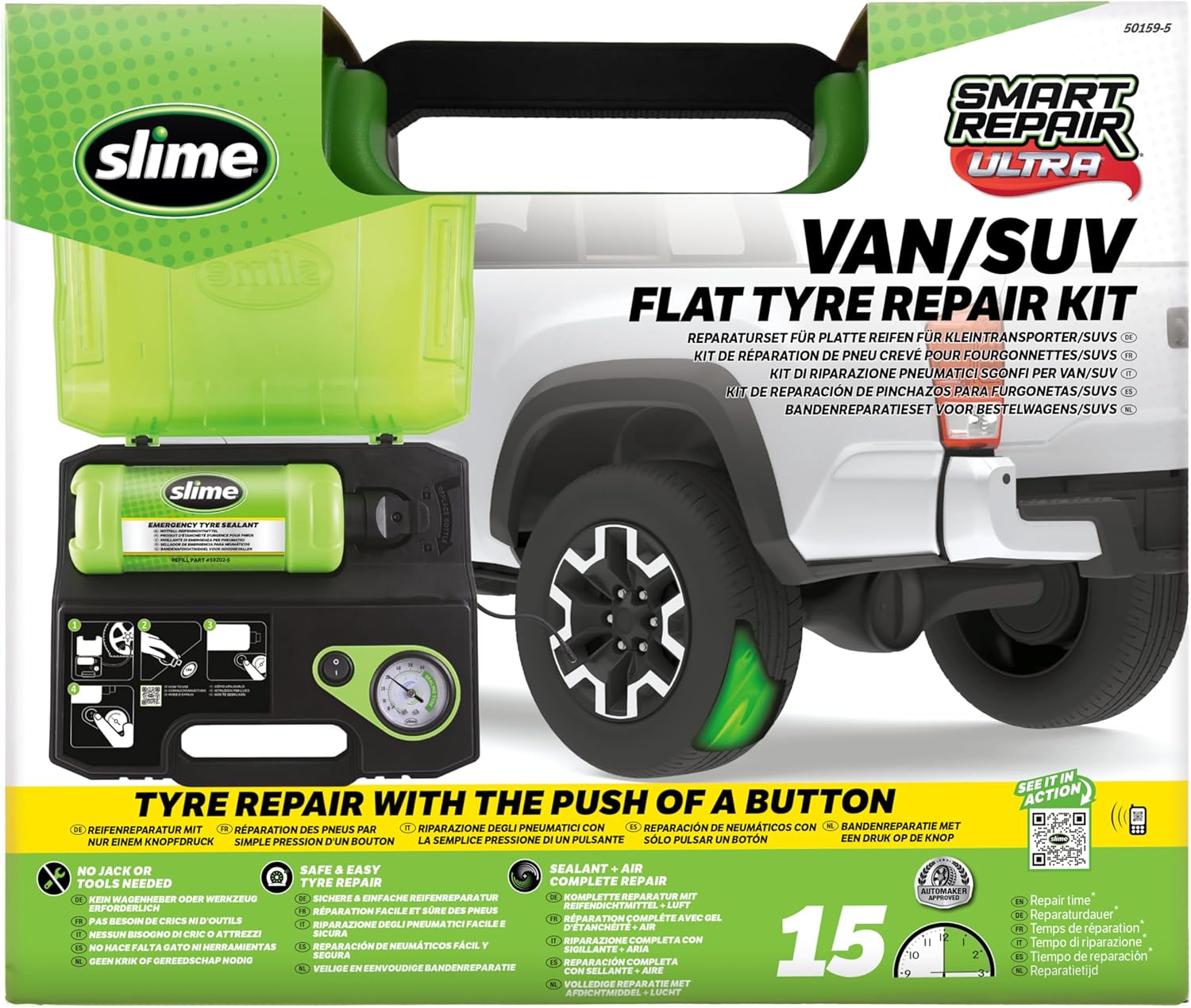 Detalle de Slime 50159 Flat Tyre Repair Kit – Smart Repair Ultra