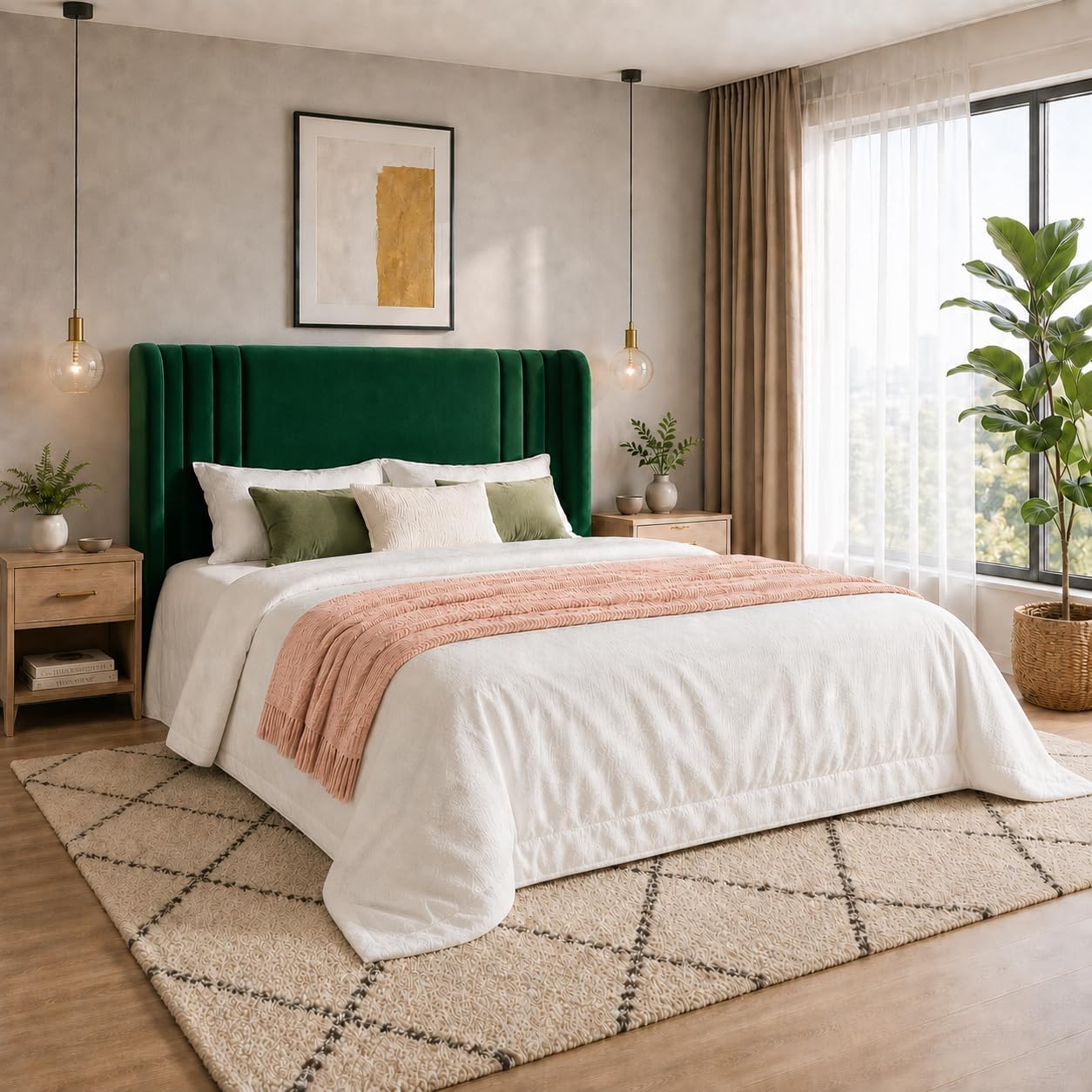 Detalle de SHA CERLIN Upholstered Bed Frame, Full