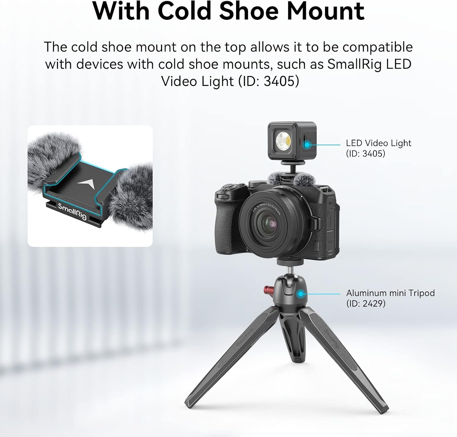 Thumbnail 3 de SMALLRIG Pare-brise avec adaptateur Cold Shoe pour Nikon Z 30 (Nylon + Fibre) – 3859