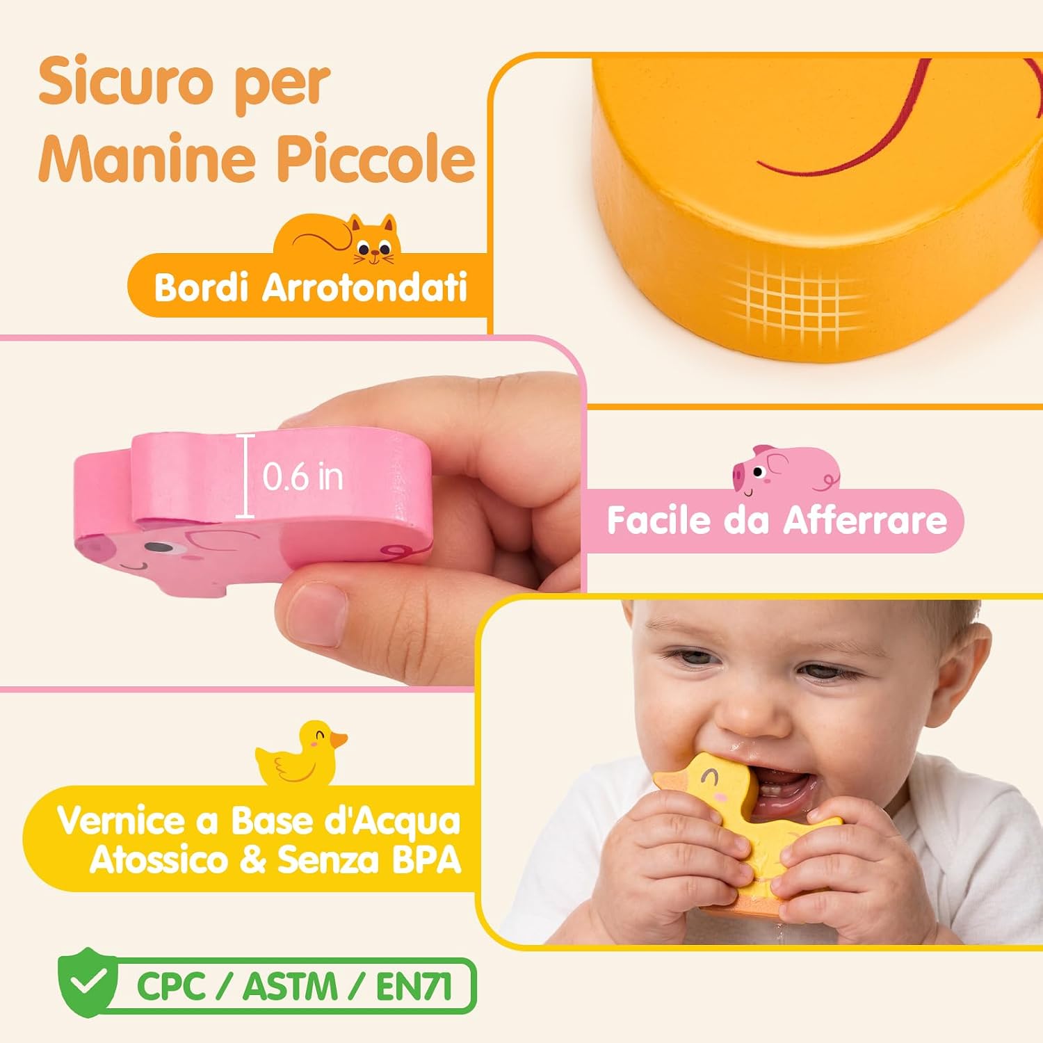 Thumbnail 4 de Hahaland Giochi Montessori in Legno 4 in 1: Fienile con Animali e Trattore – 1–3 Anni