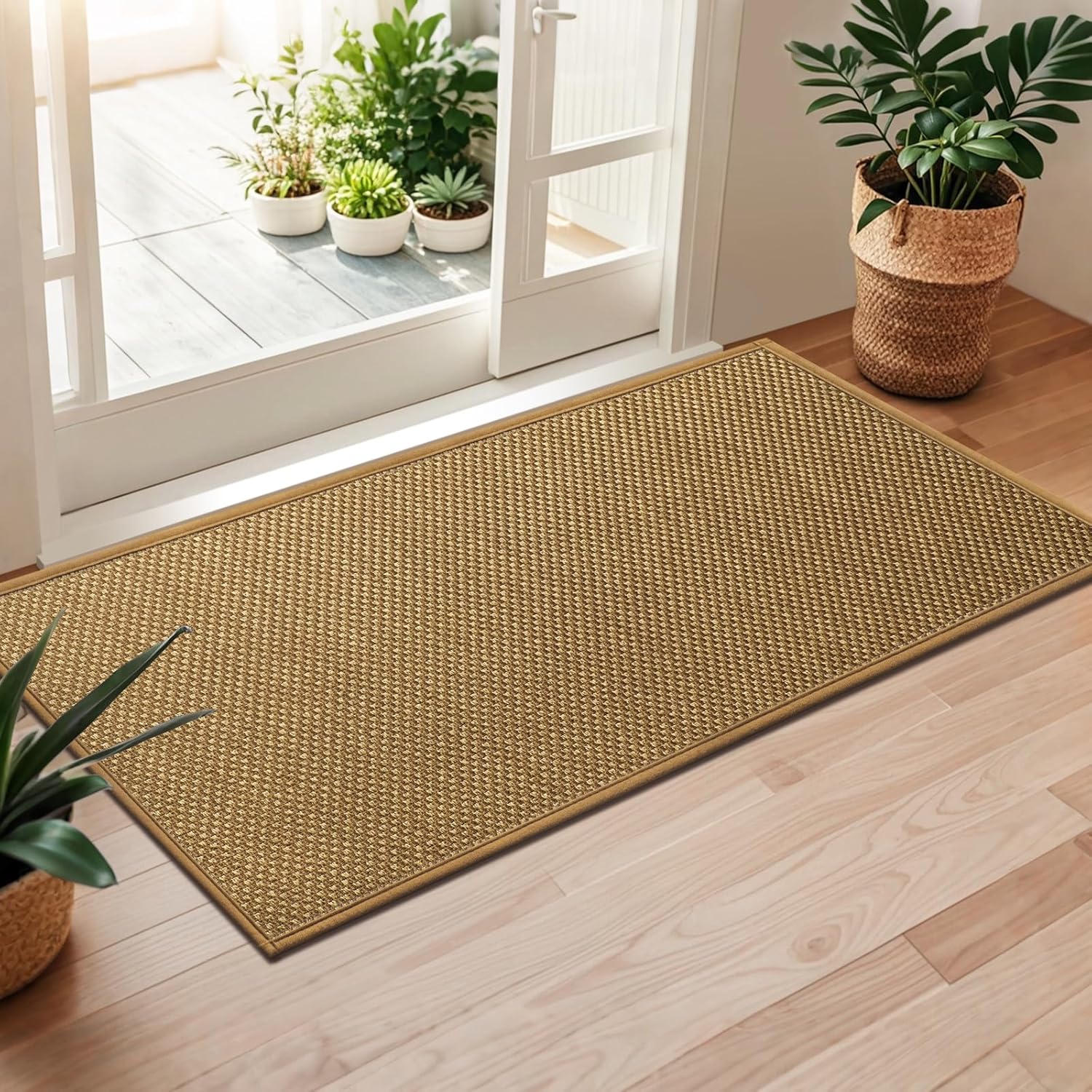 Detalle de LEKEEPGO zerbino ingresso interno 60 x 120 cm antiscivolo lavabile (marrone chiaro)