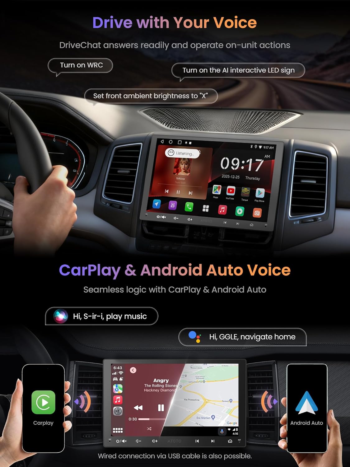 Thumbnail 3 de ATOTOZONE Android Autoradio 2 Din 9 Pouces