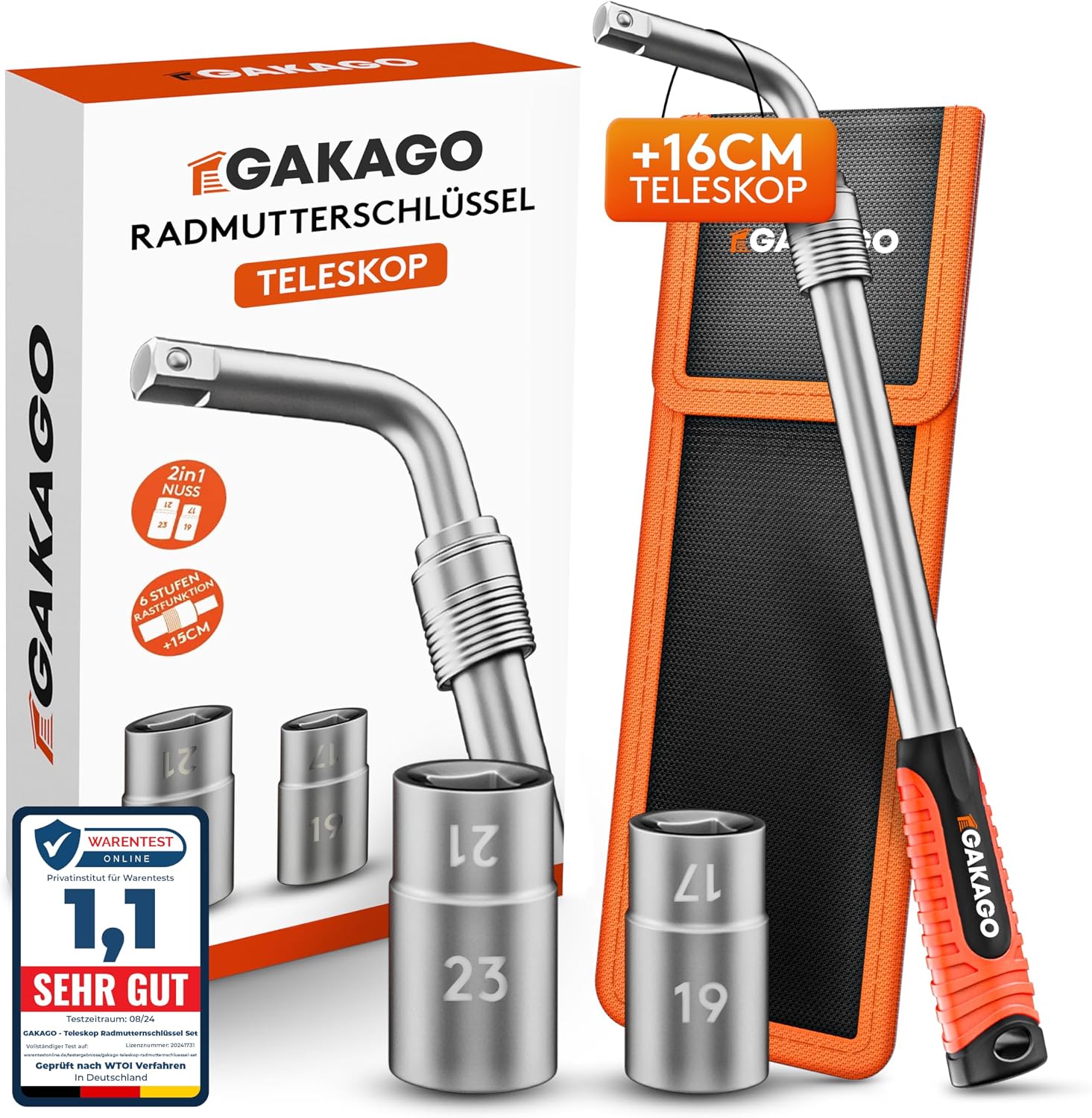 Detalle de Gakago Teleskop Radmuttern-Schlüssel 1/2 Zoll 🛠