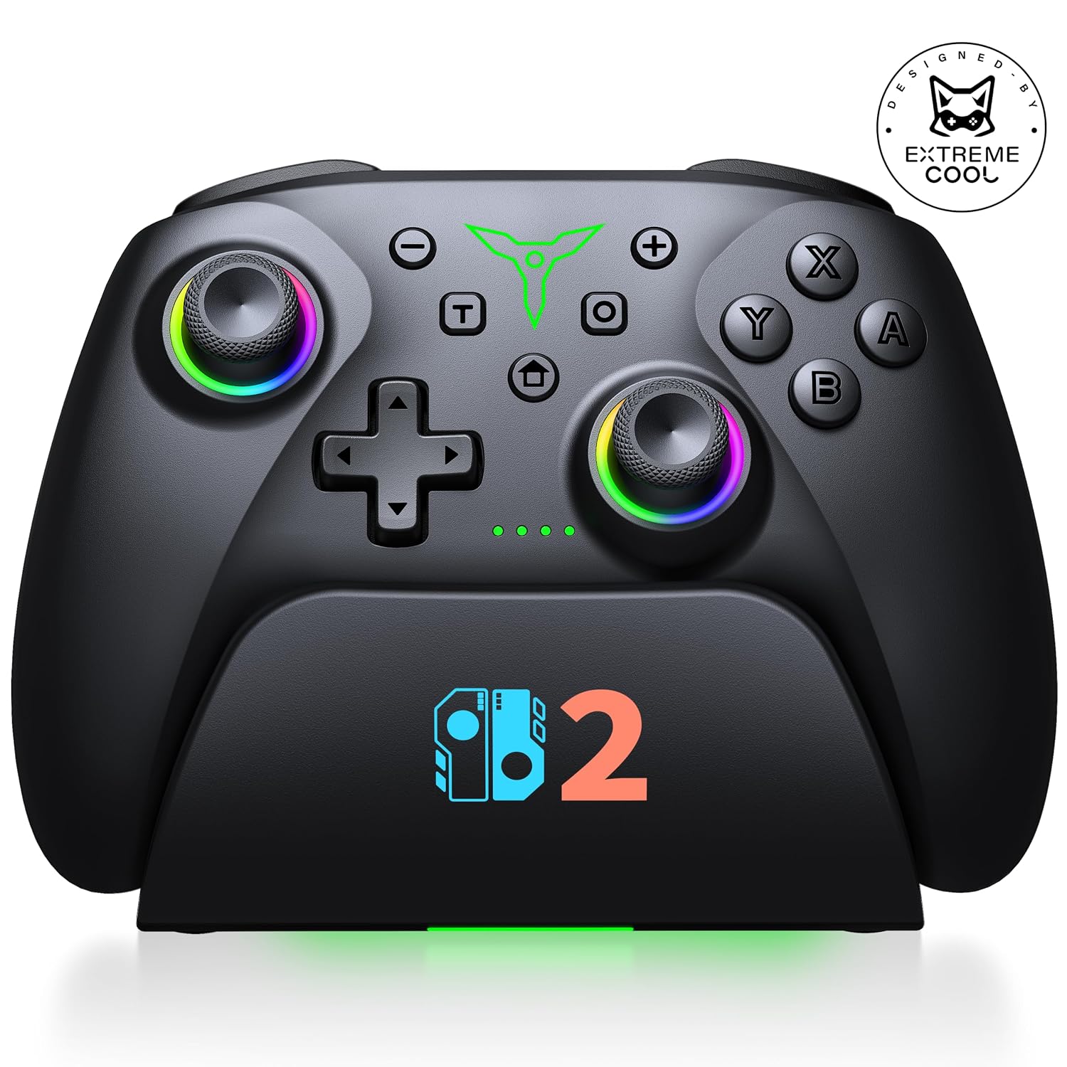 Detalle de Switch 2 Controller für Switch/OLED/Lite mit Ladestation, RGB-Beleuchtung und Turbo-Funktionen