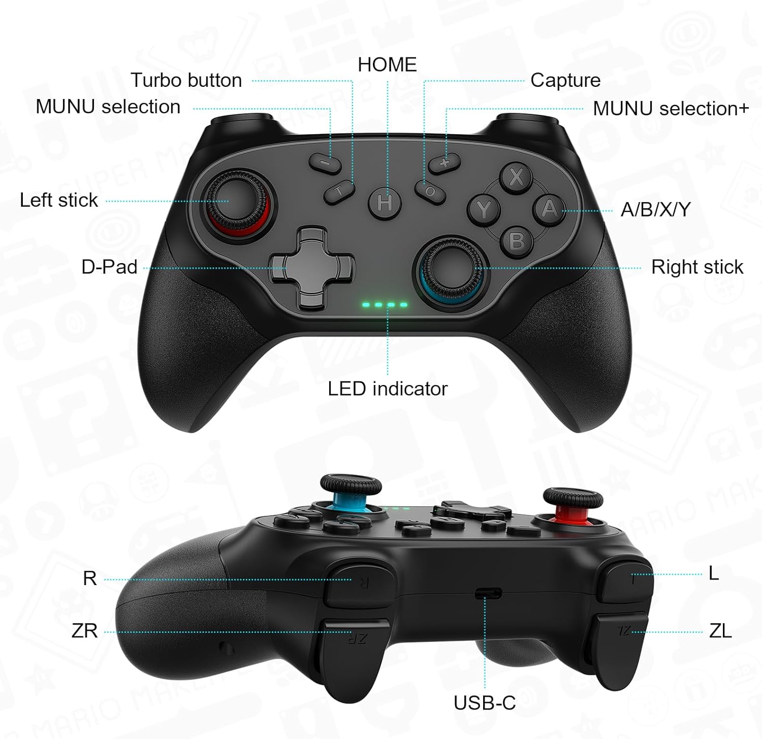 Thumbnail 4 de Gamrombo Wireless Controller 500mAh pack