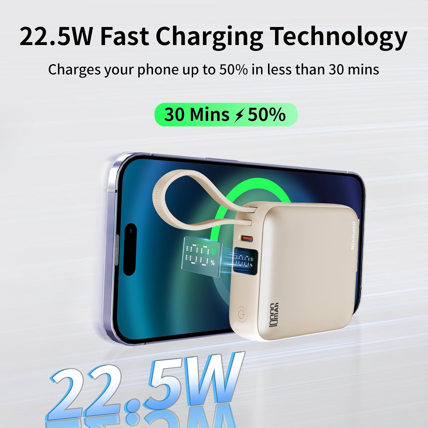 Detalle 2 de Hichain Mini Batterie 10000mAh 22,5W
