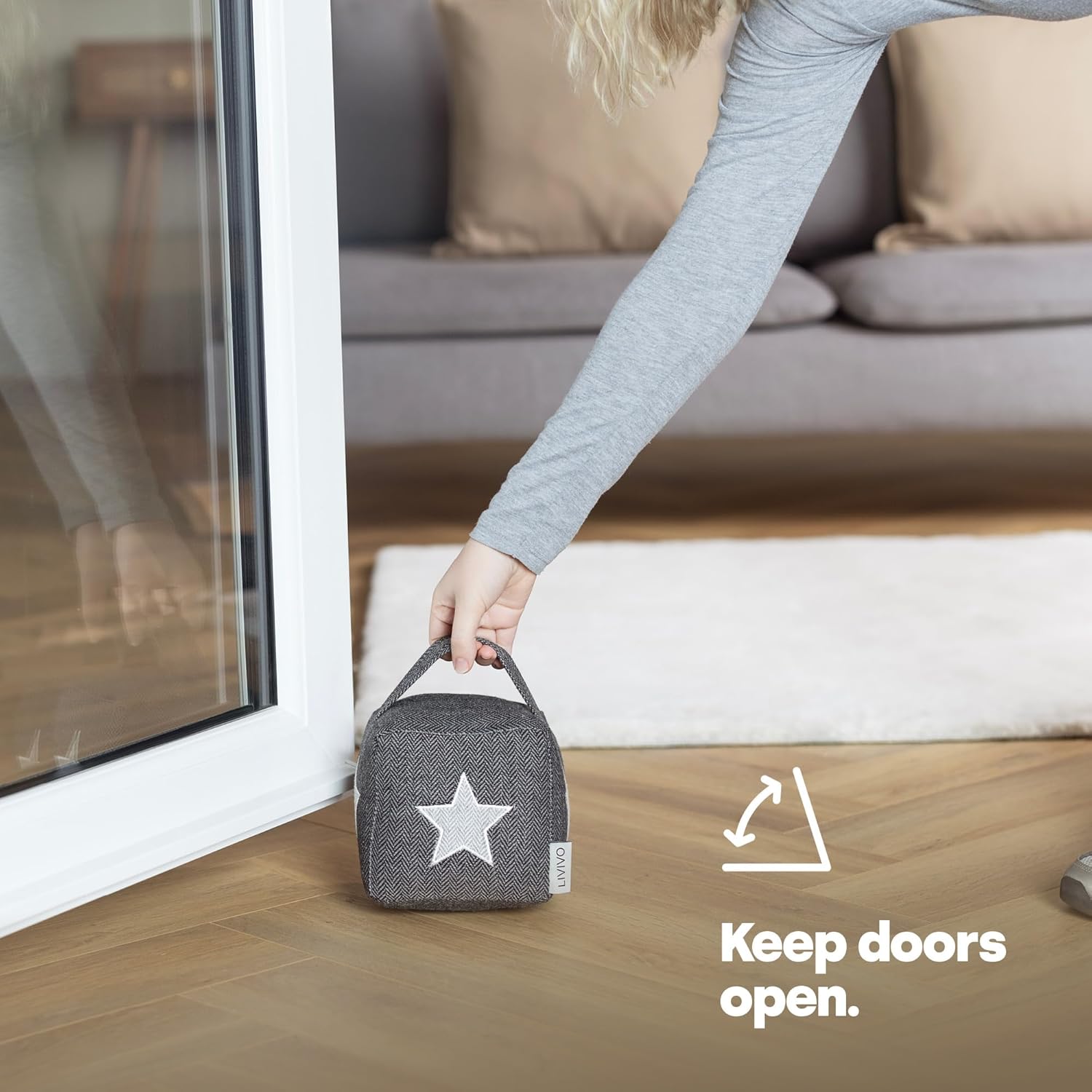 Detalle de LIVIVO heavy door stopper cube 16cm