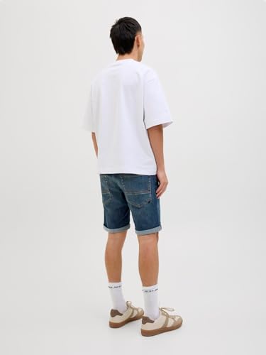 Detalle 2 de JACK & JONES Pantalones cortos para hombre – Denim azul, ajuste regular
