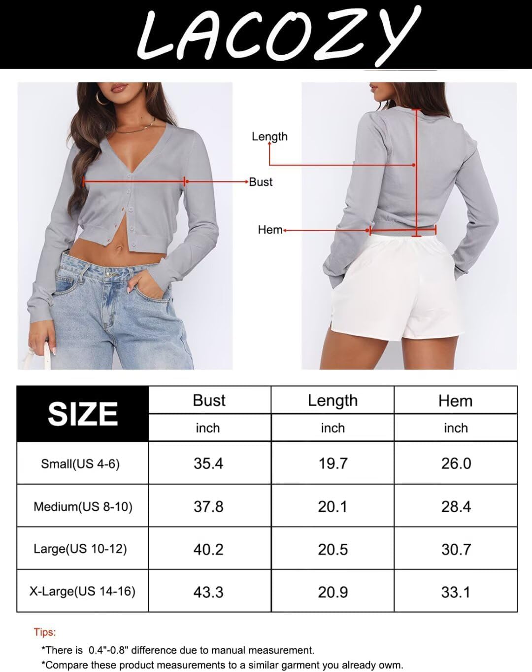 Thumbnail 4 de LACOZY Cardigan Open Front Cropped Knit