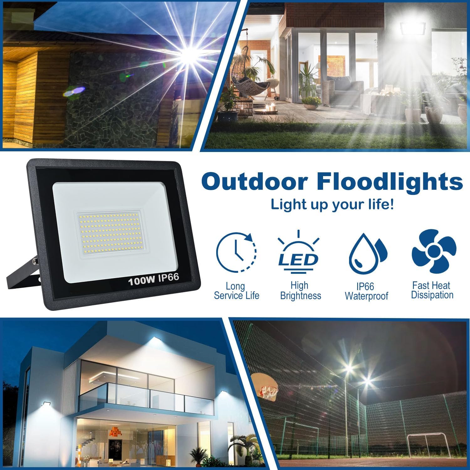 Thumbnail 6 de Niserelesa Focos LED 100W IP66 Exterior💡 Blanco 6500K