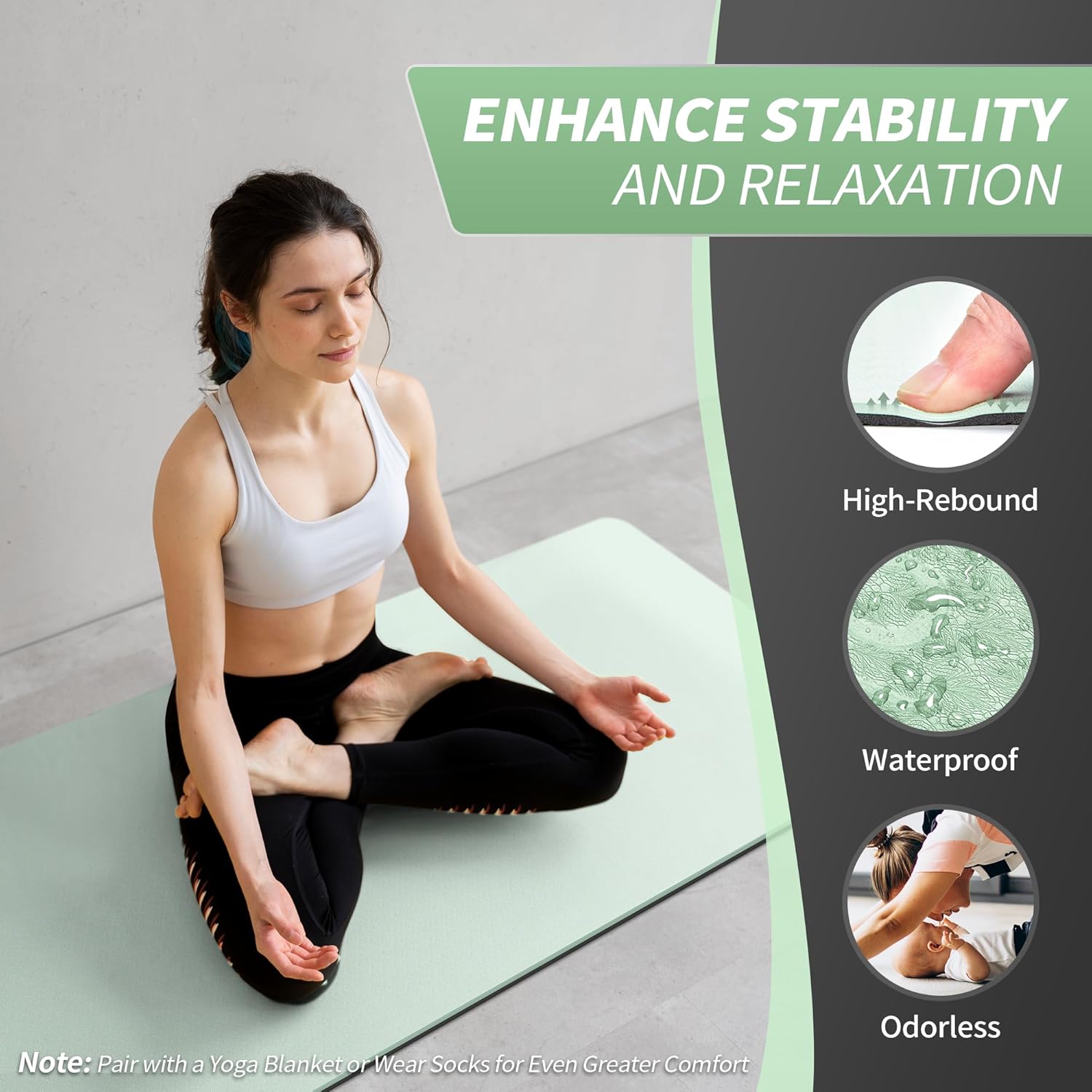 Thumbnail 3 de CAMBIVO Yoga Mat 6mm non‑slip exercise mat 🧘♀