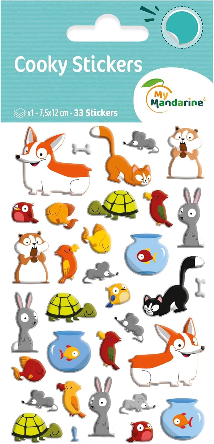 Thumbnail 6 de MY MANDARINE 560353Cpack – GOMMETTES 3D Cooky, LOT de 10 planches 12x8 cm (180 gommettes)