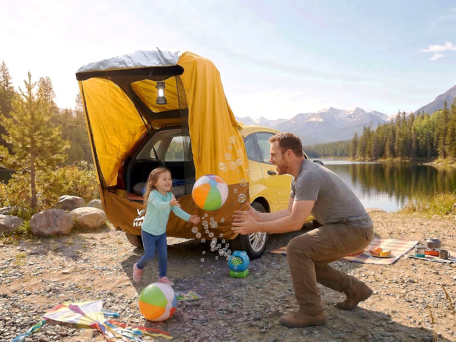 Thumbnail 2 de HASIKA SUV Tailgate Tent: 2-Person Car Camping Awning (Yellow)