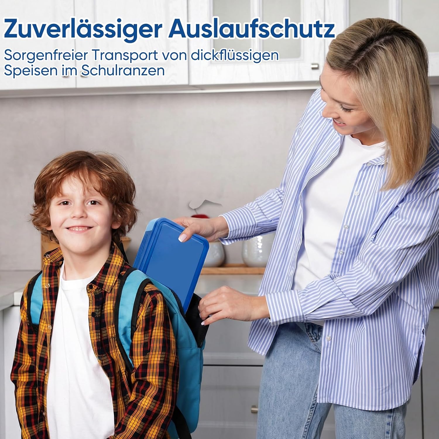 Detalle de BIBURY Brotdose Kinder mit 5 Fächern und Saucenbox, auslaufsicher (1300 ml), BPA-frei, 340 g