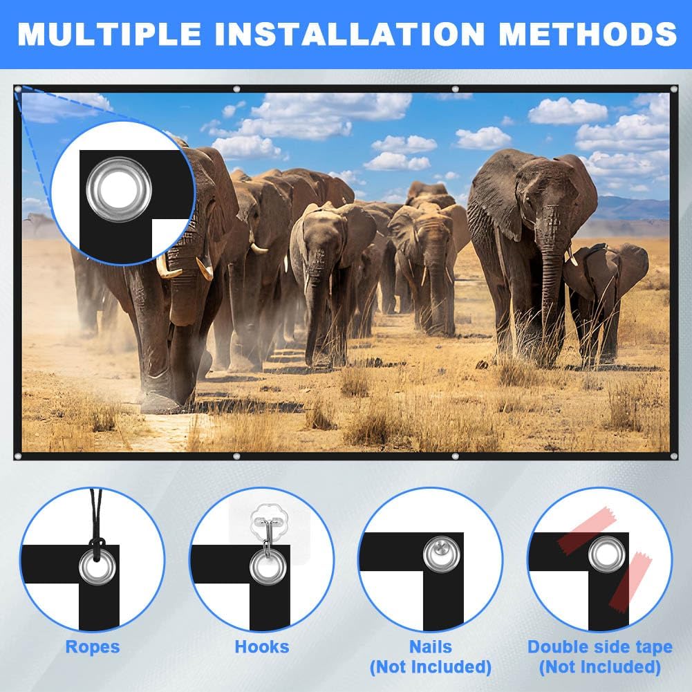 Detalle 1 de OFFCUP 100in Projection Screen, Foldable Polyester with 170° Viewing Angle