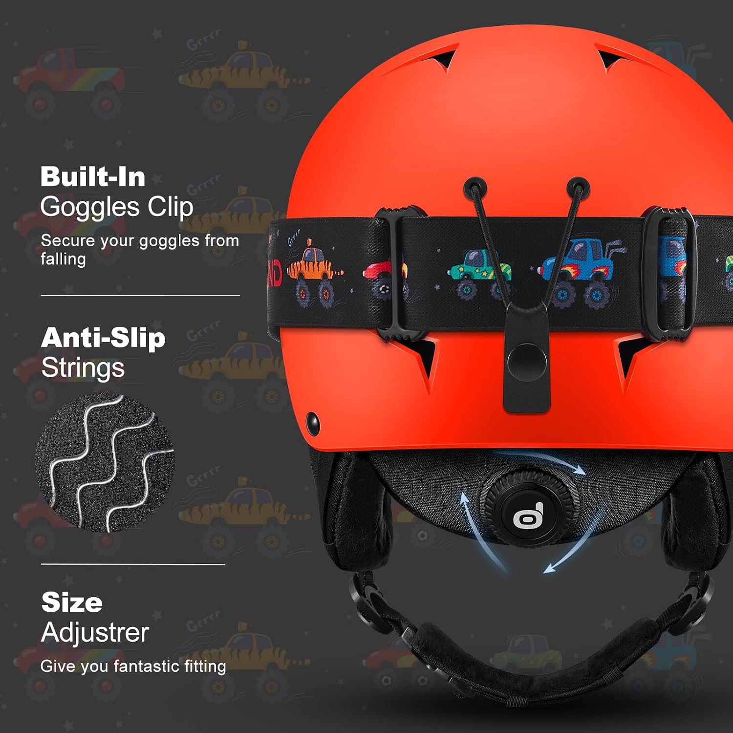 Detalle 2 de Odoland Kids Ski Helmet with Goggles