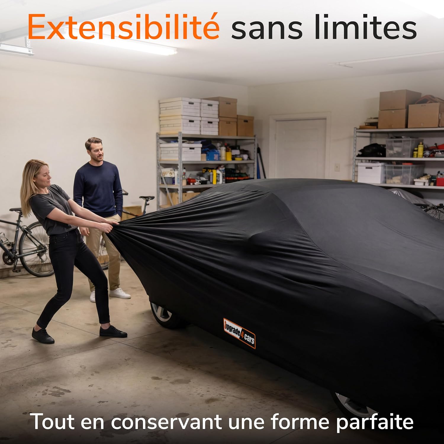 Detalle de Upgrade4cars Housse Voiture Intérieur Elastique – Taille SUV L (480-525 cm)