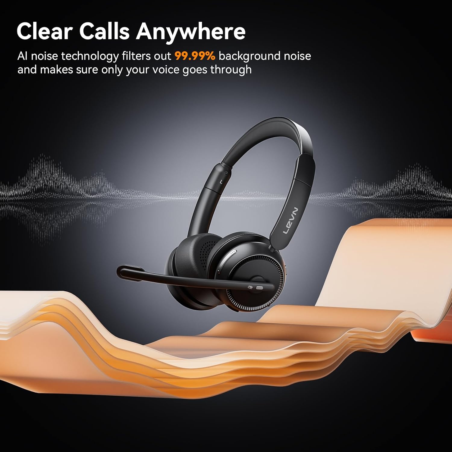 Detalle 2 de LEVN Wireless Headset with Mic, 65-Hour Battery Life