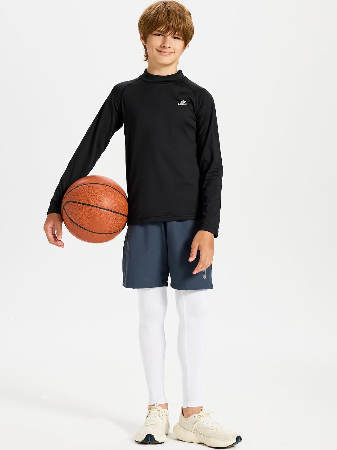 Detalle 2 de DEVOROPA Boys Quick-Dry Compression Leggings, Breathable Sports Base Layer