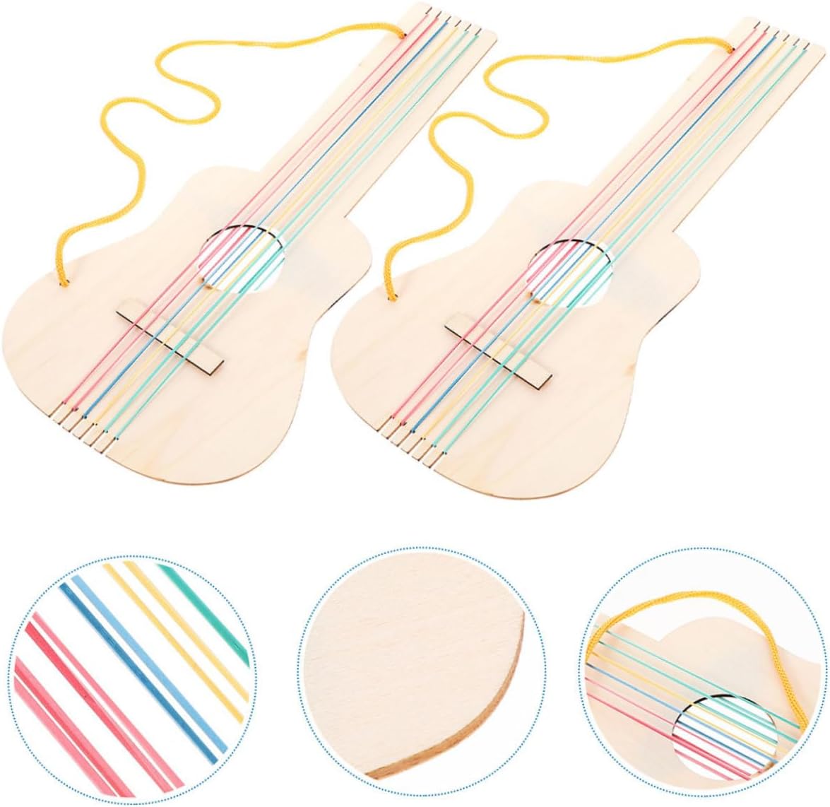 Thumbnail 6 de Supvox DIY-Holzgitarre für Kinder (12,7 Zoll) – unbemalt, zum Basteln & Bemalen, 5er-Set