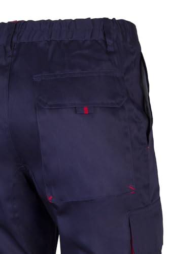 Detalle 2 de Pantalón Velilla 103004 Pantalón Bicolor Multibolsillos (Azul Marino y Rojo) – Talla 44