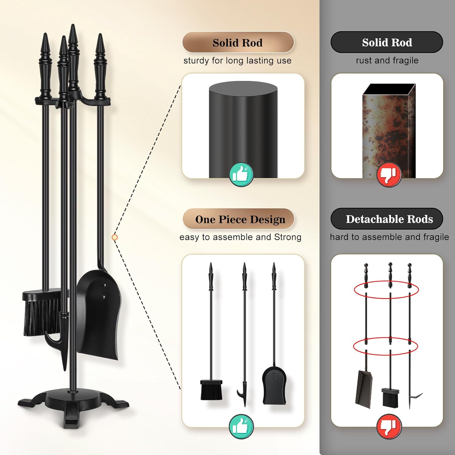 Thumbnail 1 de FEED GARDEN Fireplace Tools Set 31 Inch