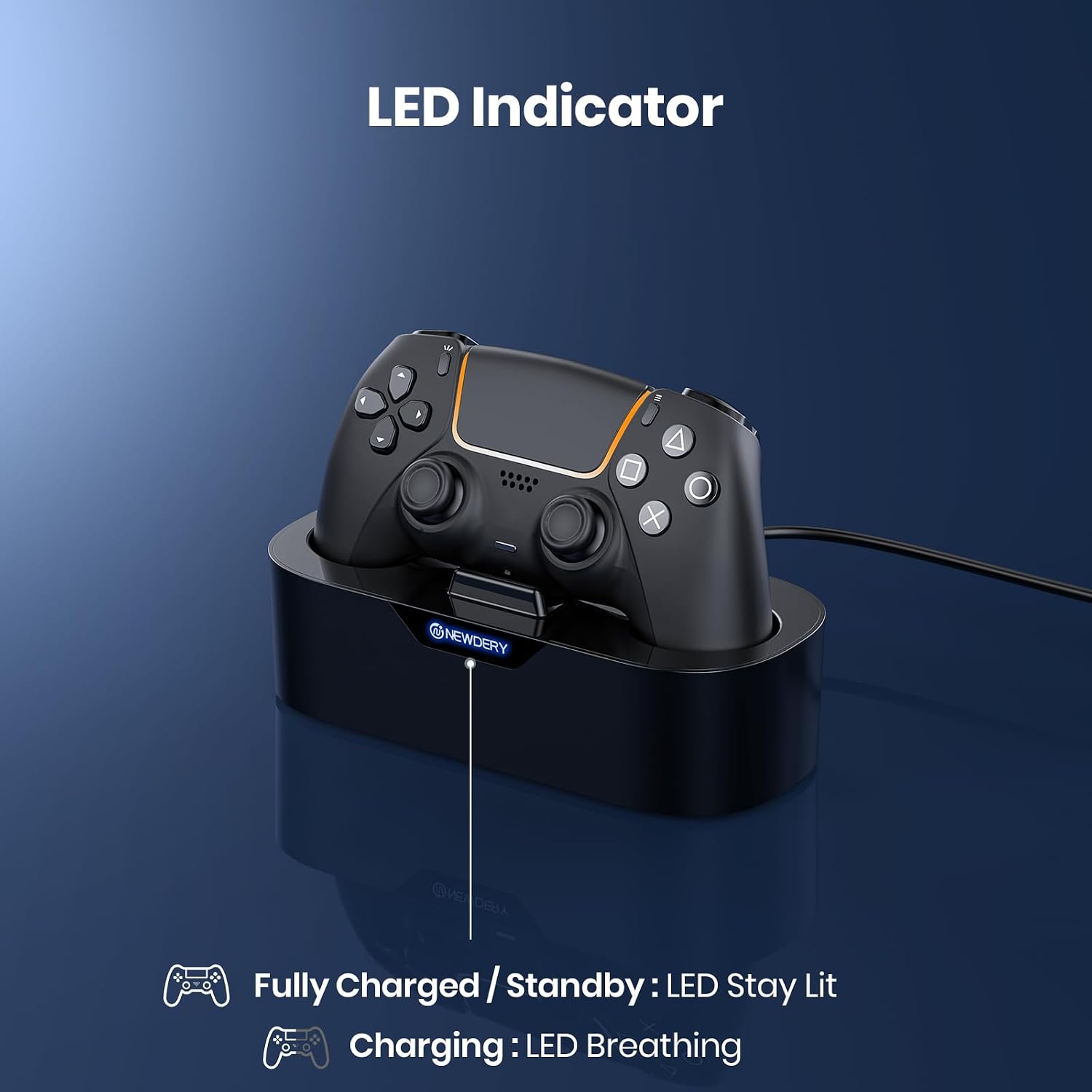 Thumbnail 4 de NEWDERY PS5 Ladestation für Controller