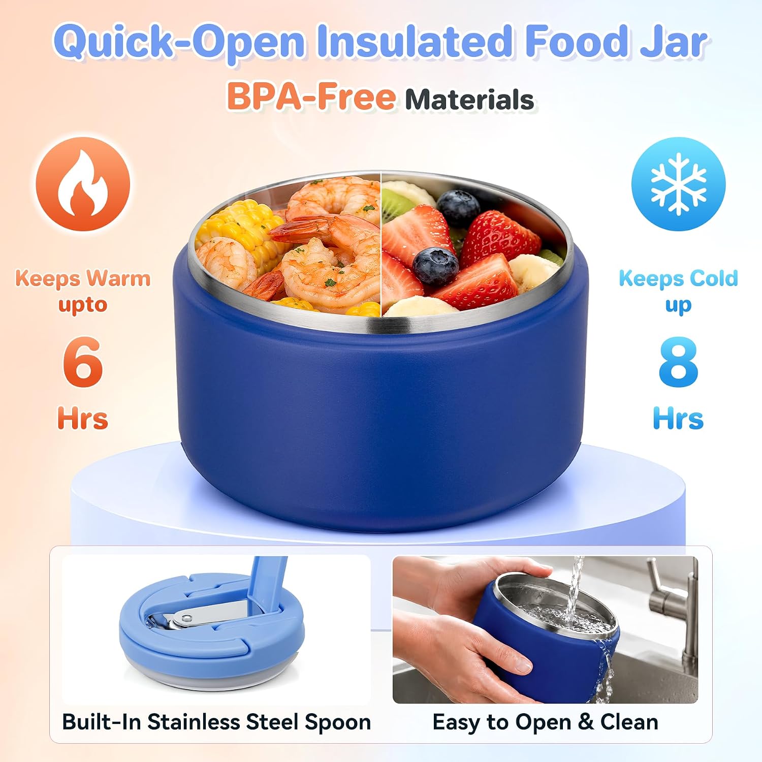 Detalle de Bento Lunch Box Set with 8 oz Soup Thermos