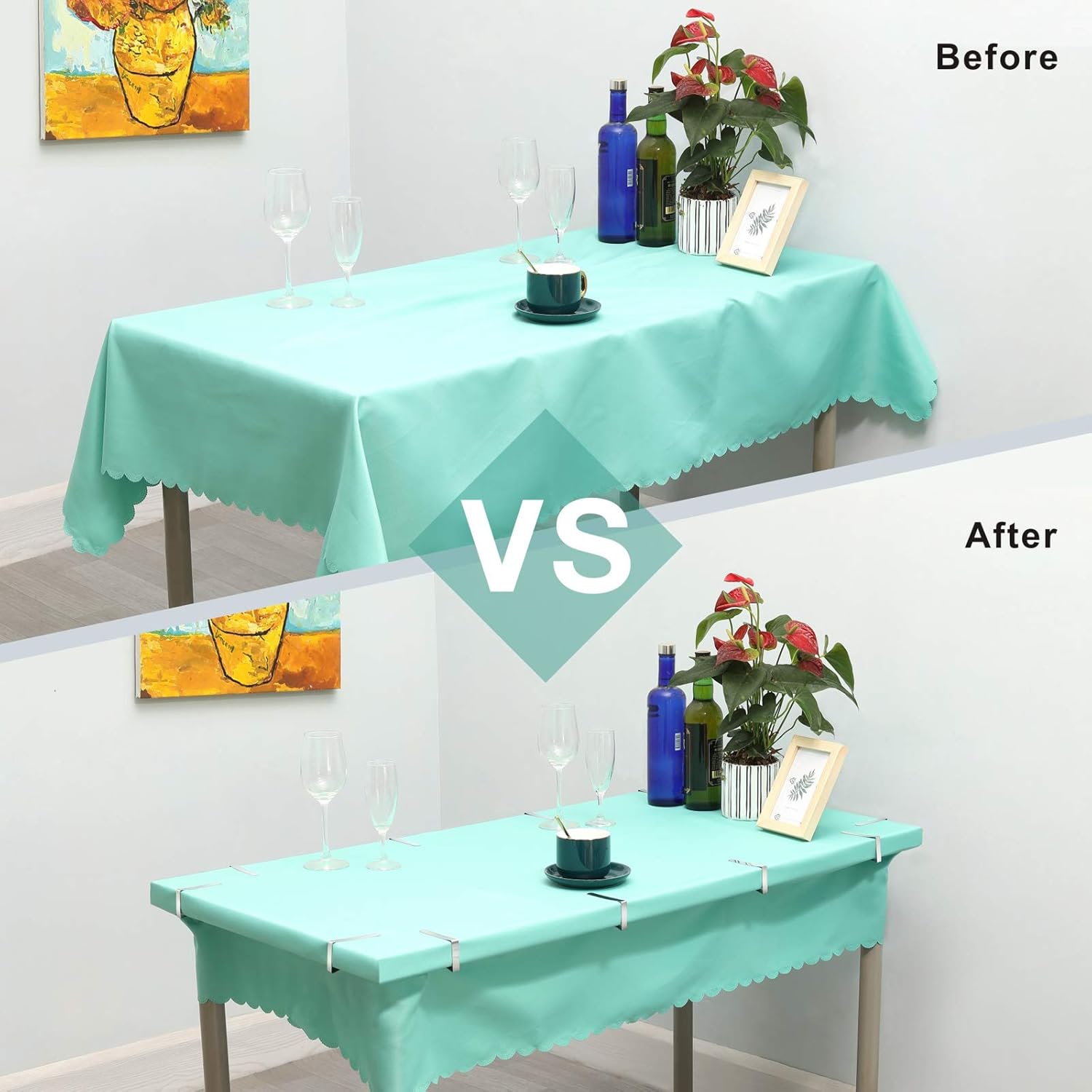 Detalle de Ponure 12-Pack Tablecloth Clips (Stainless Steel) for Picnic Tables, Weddings, and Buffets