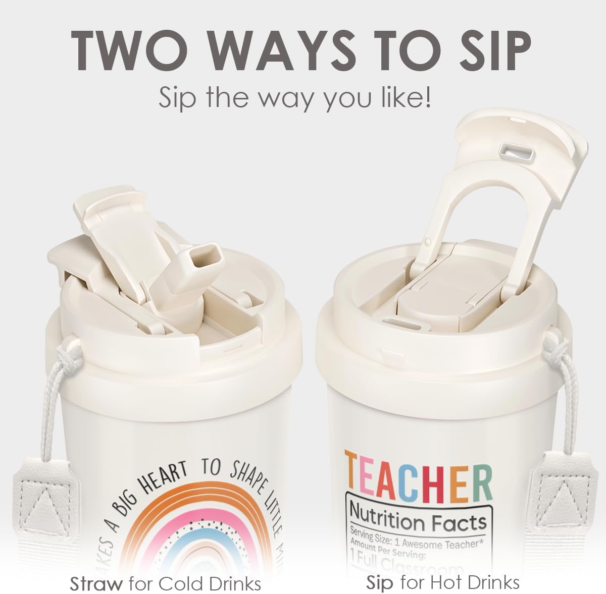 Thumbnail 2 de SANDJEST Teachers 18 oz Stainless Steel 2-in-1 Lid Coffee Tumbler