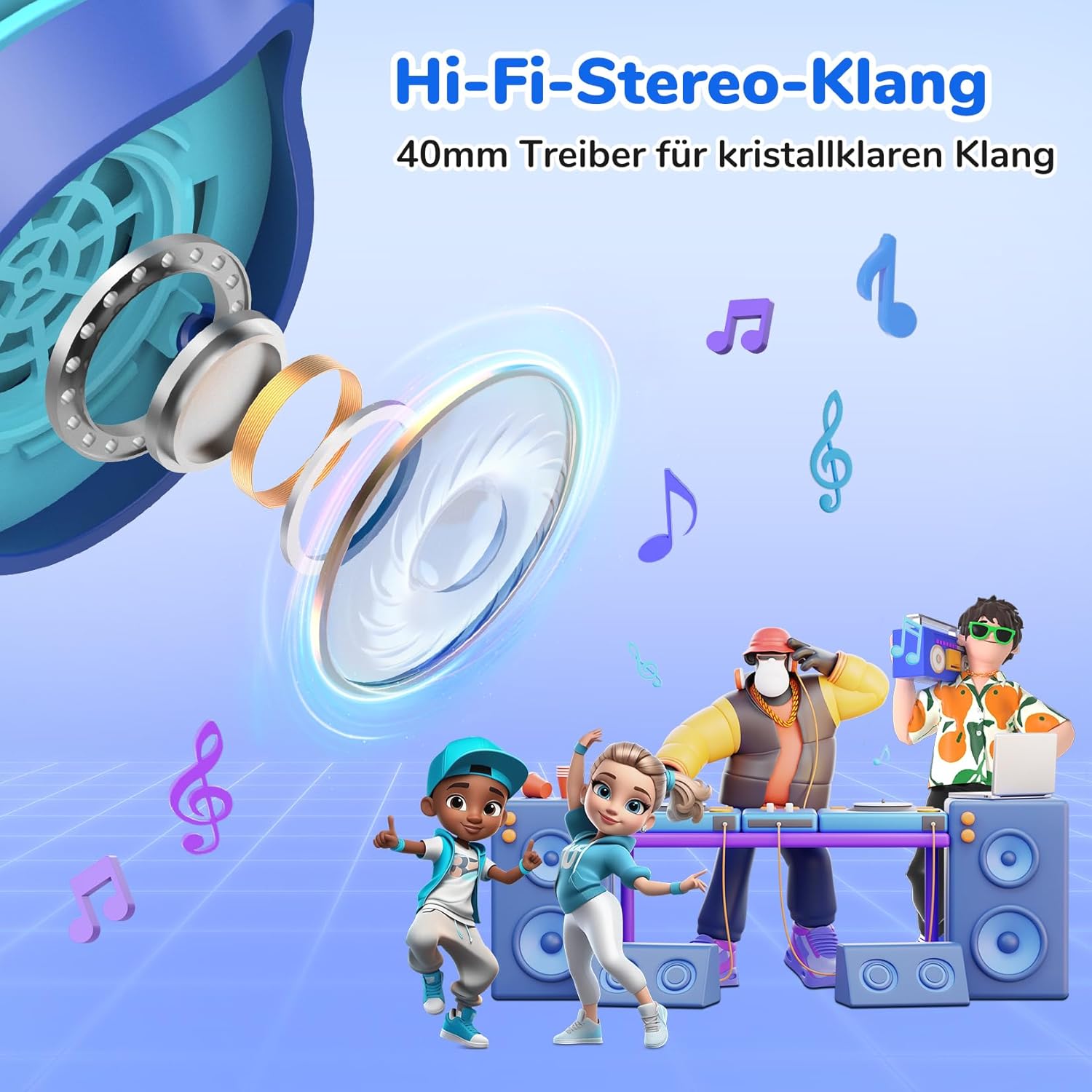 Thumbnail 4 de EarFun Kinderkopfhörer 85 dB Lautstopp, faltbar