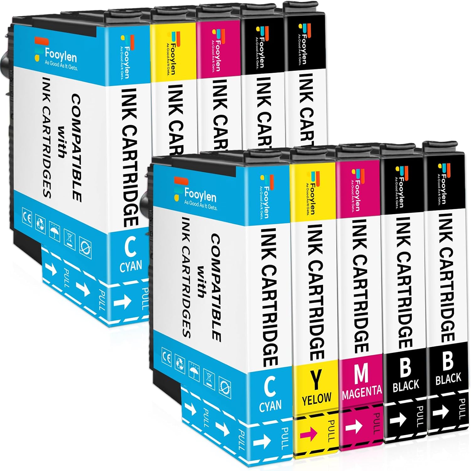 Detalle de Kompatible 405XL Tintenpatronen 10er-Pack für Epson Workforce Pro – 4x Schwarz, 2x Cyan, 2x Magenta, 2x Gelb