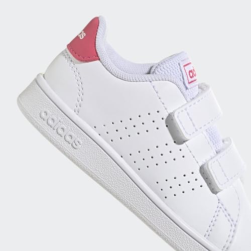 Thumbnail 7 de adidas Mixte bébé Advantage Lifestyle Court Two Hook-And-Loop Shoes – Cloud White / Real Pink / Core Black (26 EU)
