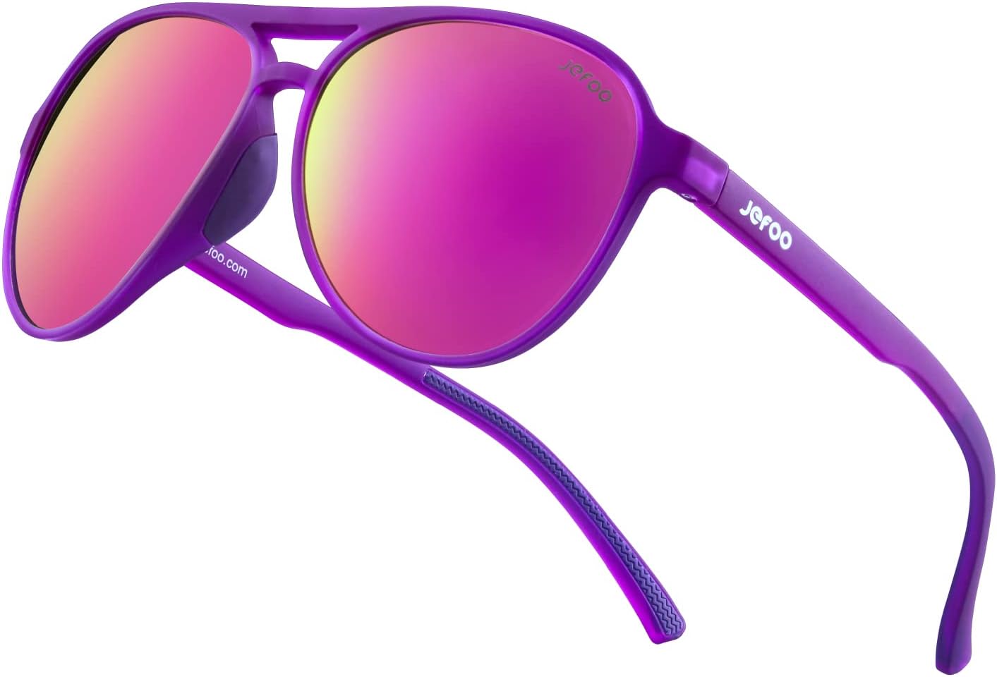 Detalle de Jefoo Polarized Aviator Sunglasses, Purple Mirrored Lenses, UV400