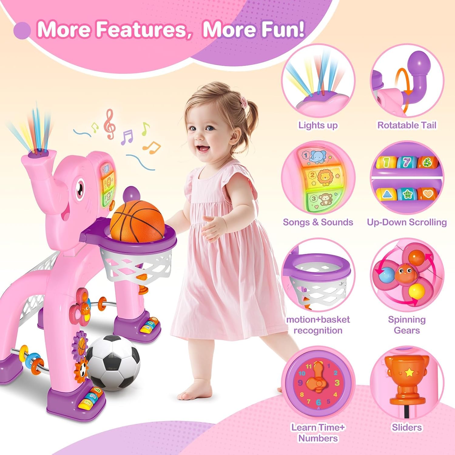 Detalle de Shemira 2-in-1 Toddler Sports Hoop Toy