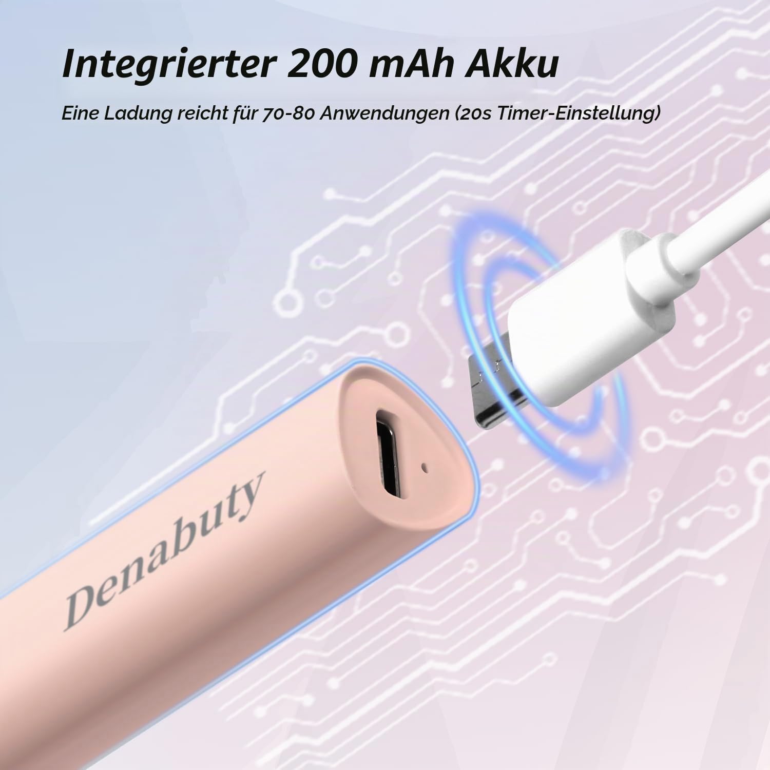 Thumbnail 4 de Denabuty UV-Lampe für Gelnägel – mini UV/LED für Nägel, wiederaufladbar mit Ständer (rosa)