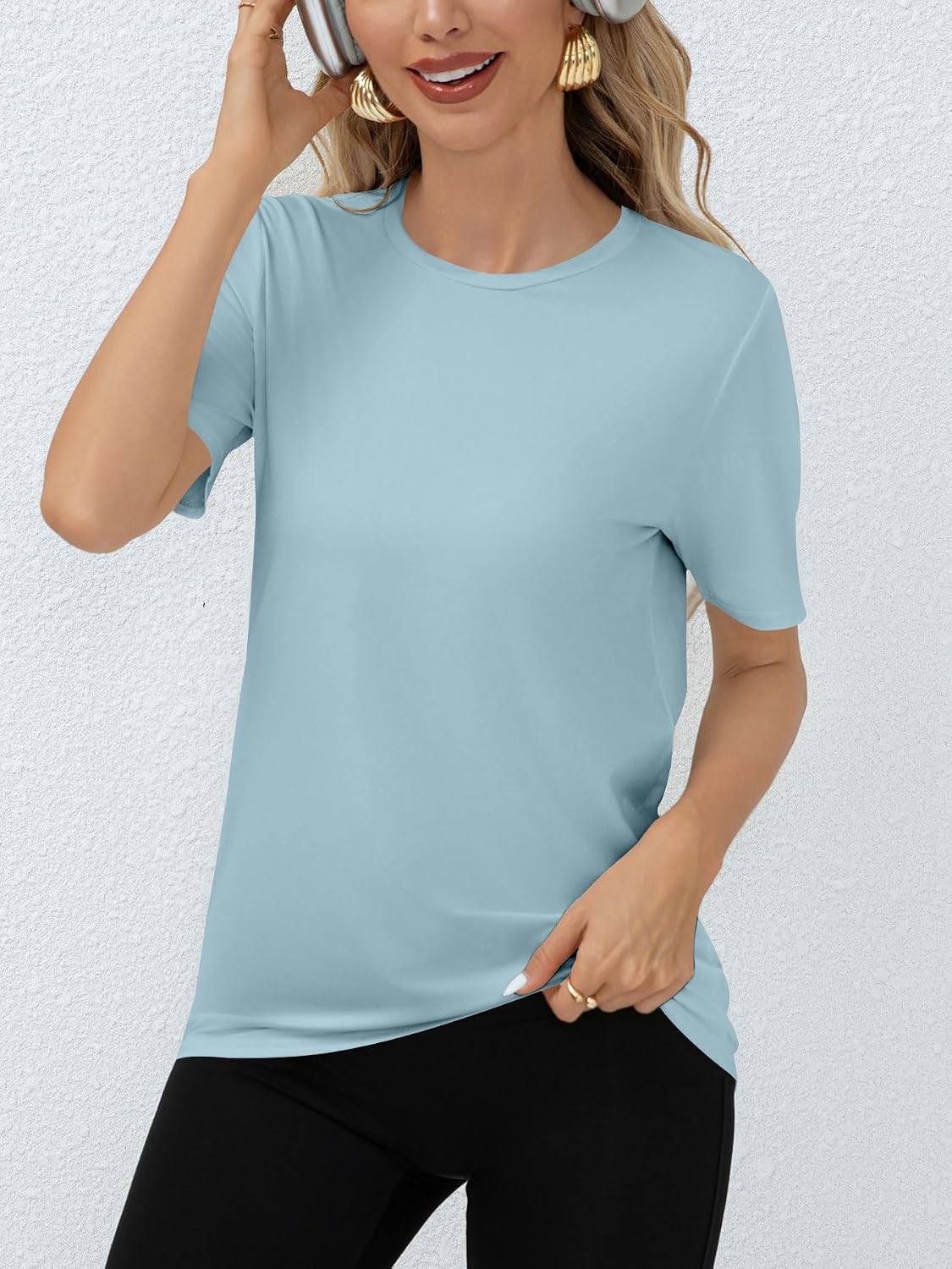 Thumbnail 1 de Suncife Women’s Short-Sleeve Workout T-Shirt, Loose Fit Crew Neck