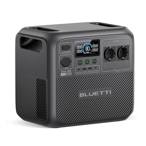 Detalle de BLUETTI Elite 200 V2: Estación de Energía Portátil de 2073Wh para hogar, seguridad y caravanas