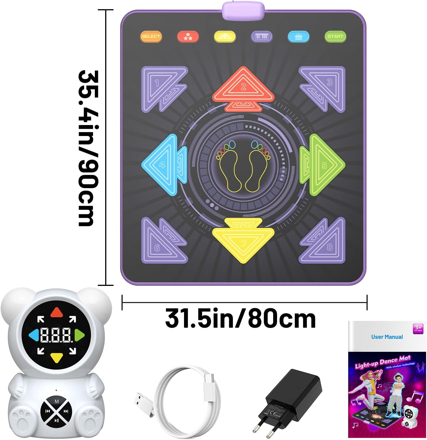 Thumbnail 6 de FWFX Tanzmatte Kinder 3–12 Jahre mit Bluetooth