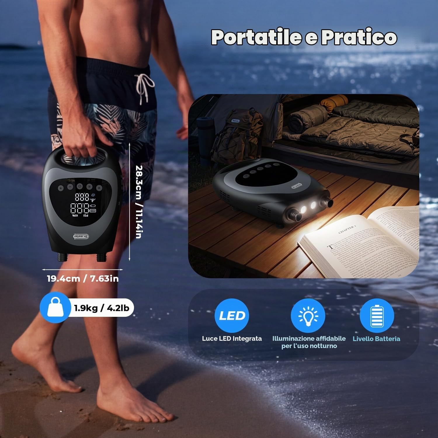 Thumbnail 6 de Dr.meter 2026 Nuovo Upgrade Pompa SUP Elettrica 20 PSI: gonfiaggio rapido per SUP, Kayak e molto altro