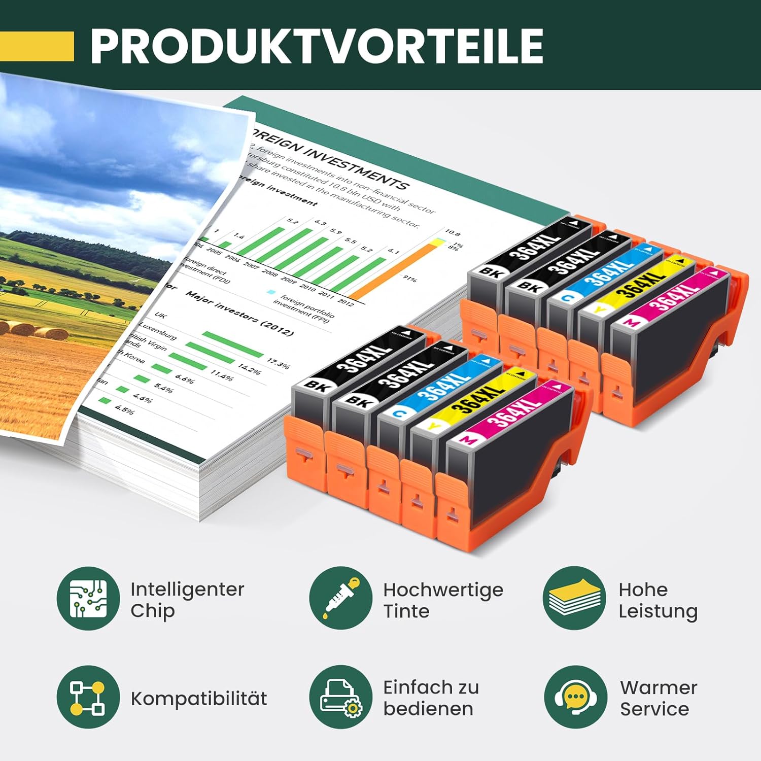 Detalle 2 de INK E-SALE 364 364XL Druckerpatronen 10er-Pack
