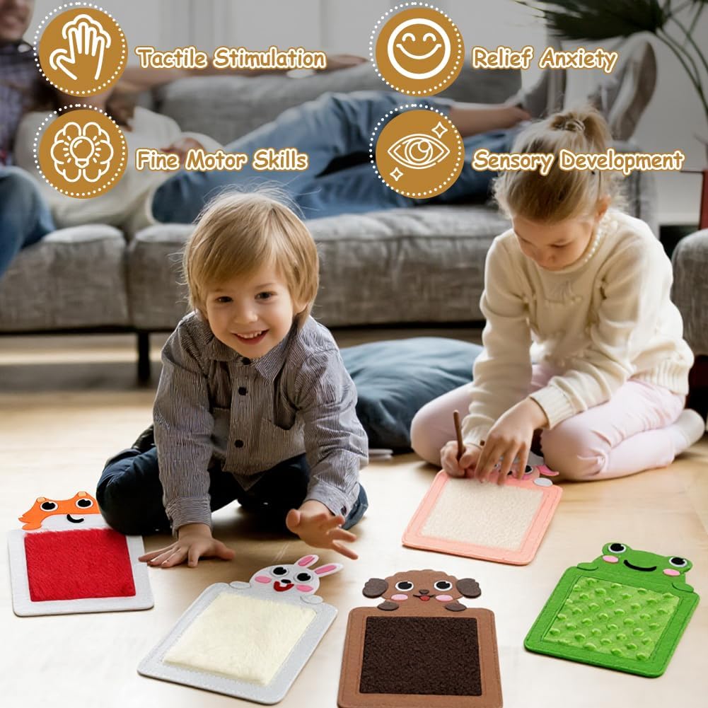 Detalle de Vicloon 8 Tappetini Sensoriali per Bambini: texture tattili per autismo e sollievo dall’ansia