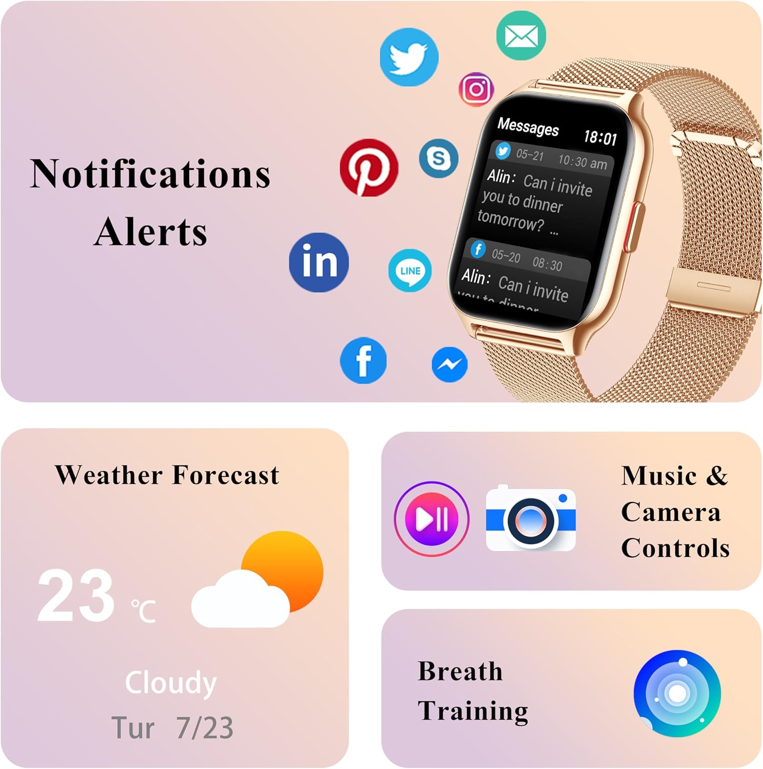 Thumbnail 5 de Popglory Smart Watch 100+ sports
