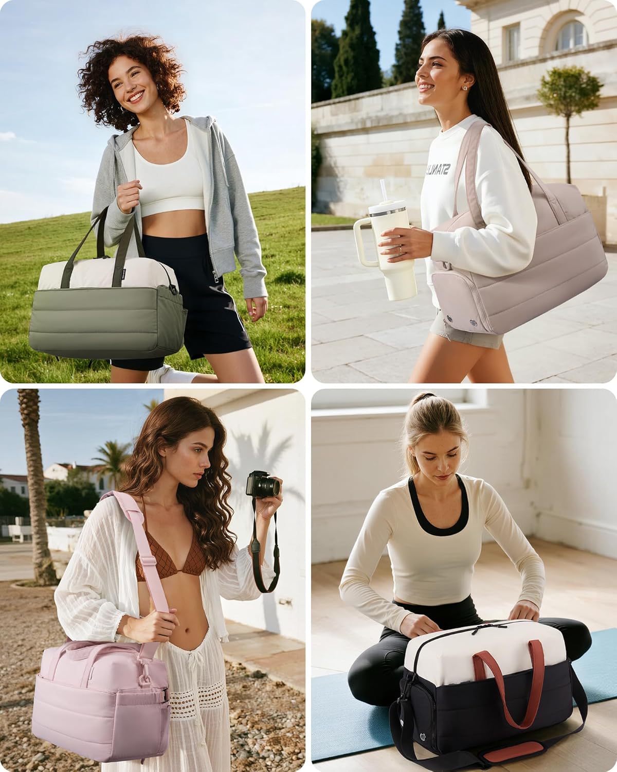 Detalle 2 de LOVEVOOK Sporttasche/Weekender klein für Damen – handgepäcktaugliche Reisetasche mit Schuhfach